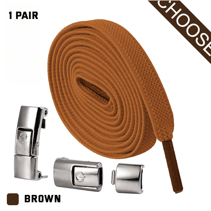 Press Lock No-Tie Flat Shoelaces